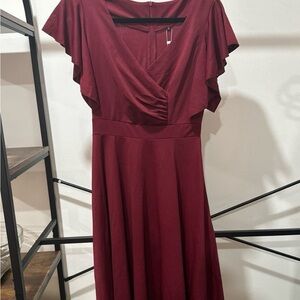 Elegant Burgundy Dress